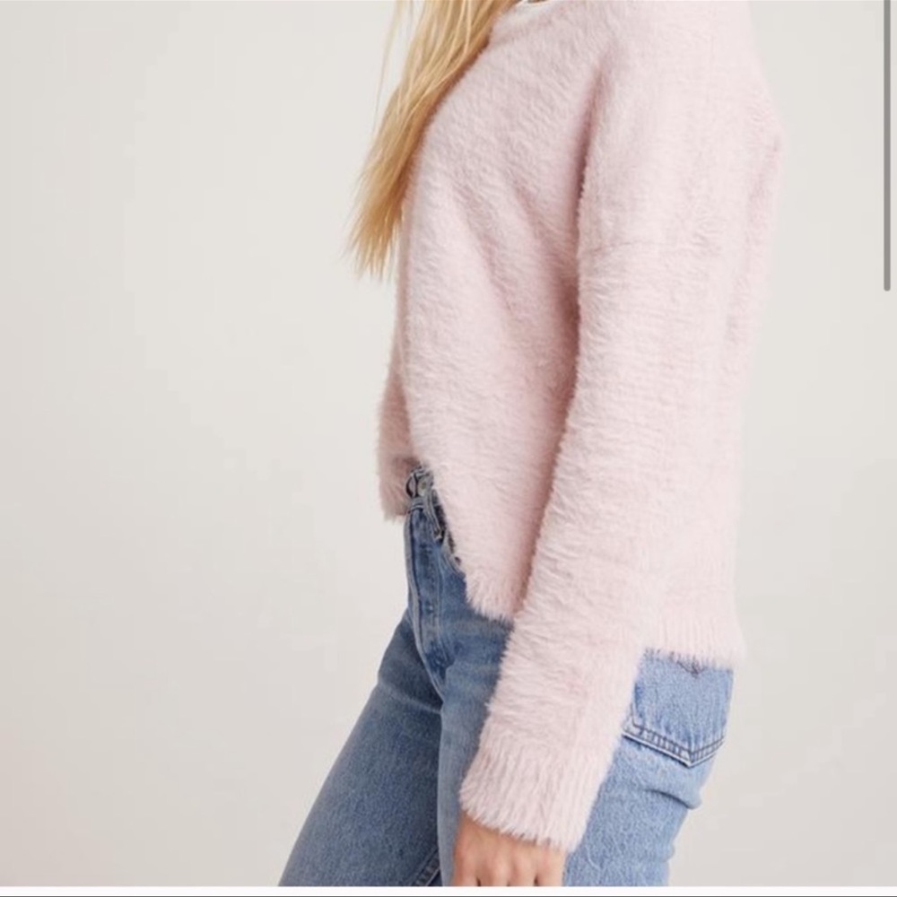 Bella Dahl fuzzy soft pink sweater size small - Picture 6 of 8